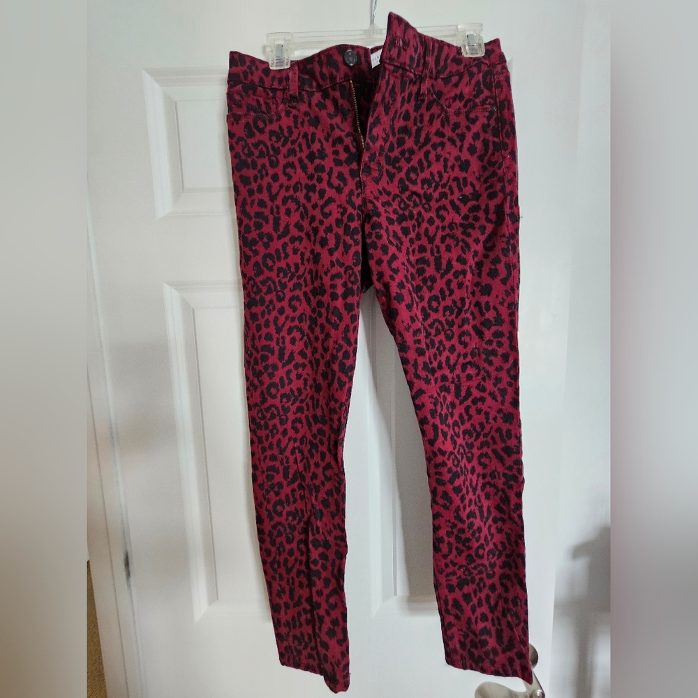Sanctuary Burgundy Animal Print Pants